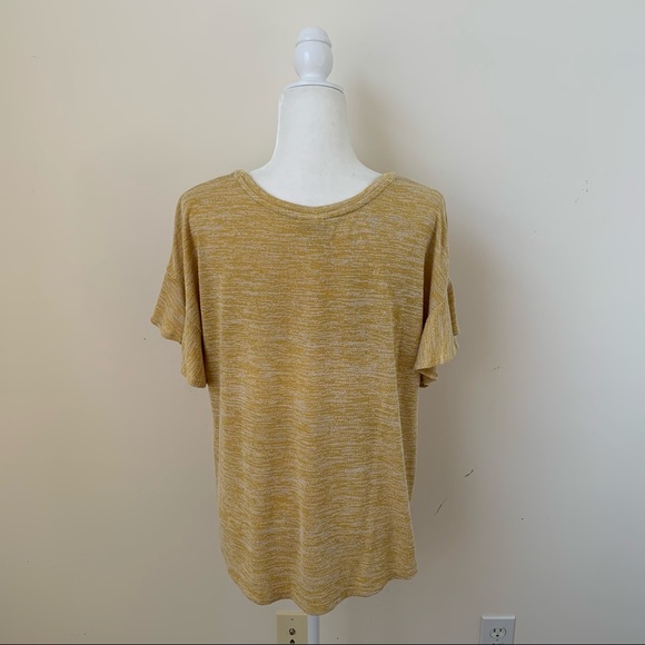 a new day Yellow Short Sleeve Baby Ruffle Tee - Picture 5 of 7